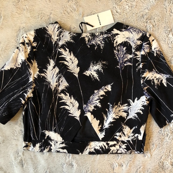 WHISTLES pari print linen crop top, US 4-6, NWT - Picture 2 of 10